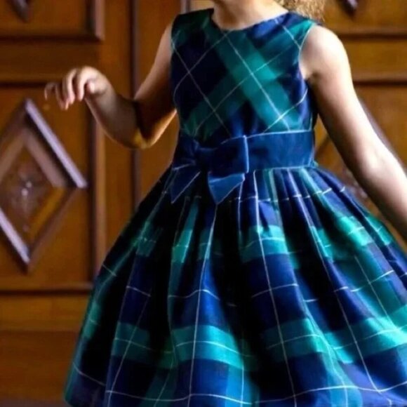 Hope & Henry Other - NWT Hope & Henry Tafetta Christmas Holiday Bow Front Plaid Party Dress Sz 4